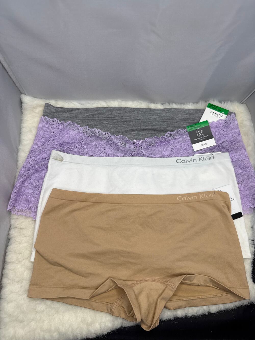 LOT of NEW Underwear Panties Various Colors LARGE ALFANI INC. KLEIN BOYSHORT
